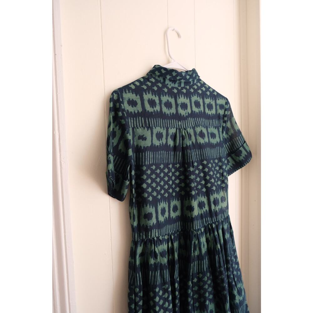Toast Womens Ikat Shirt Dress Sz 6 Block Print Cotton Silk Minimalist Cottage - Picture 6 of 14